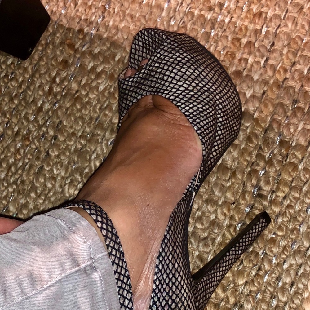 BETSEY JOHNSON “Snake” peep toe high heel.